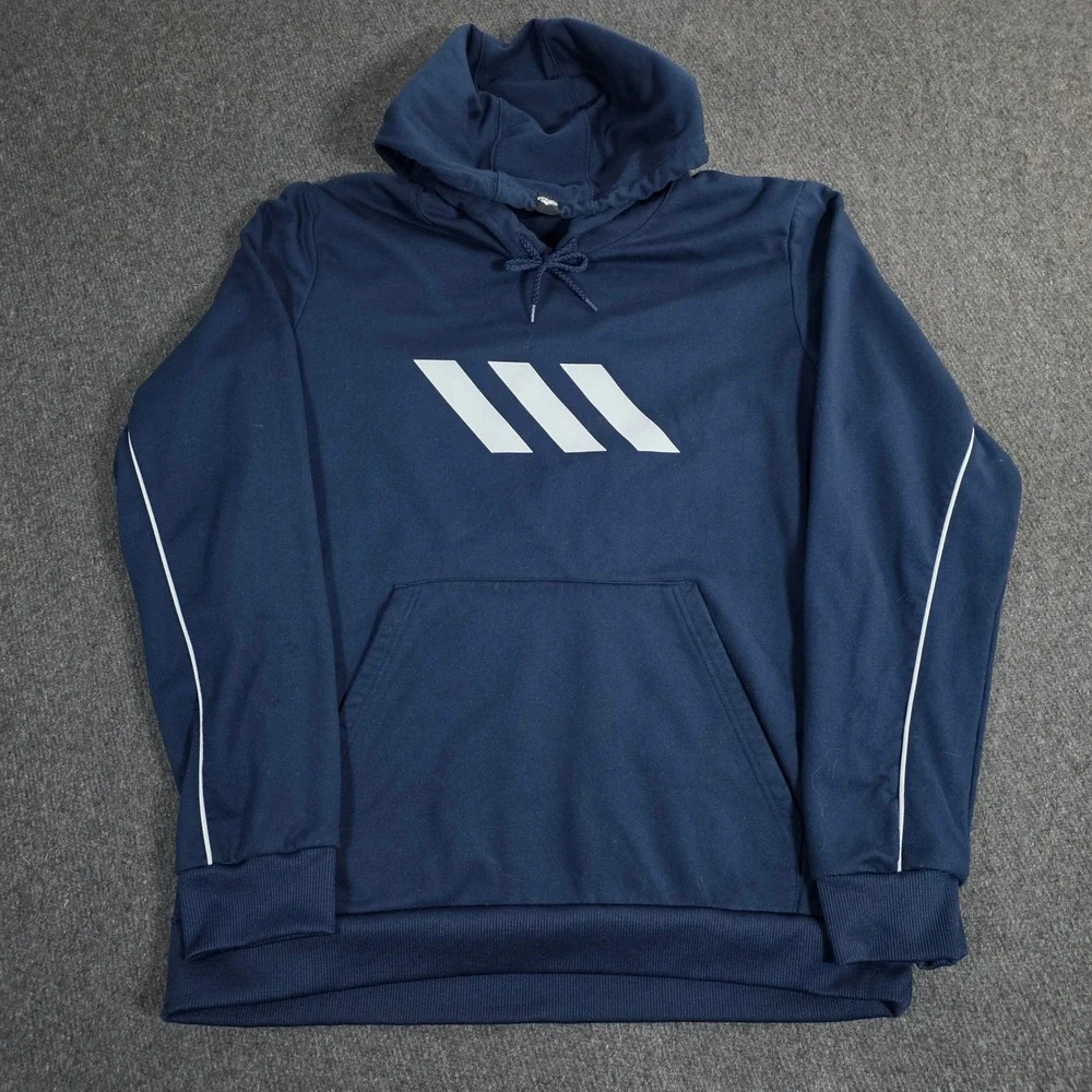 Adidas Men's Navy Basketball Club Hoodie Pullover‎ ClimaWarm XL